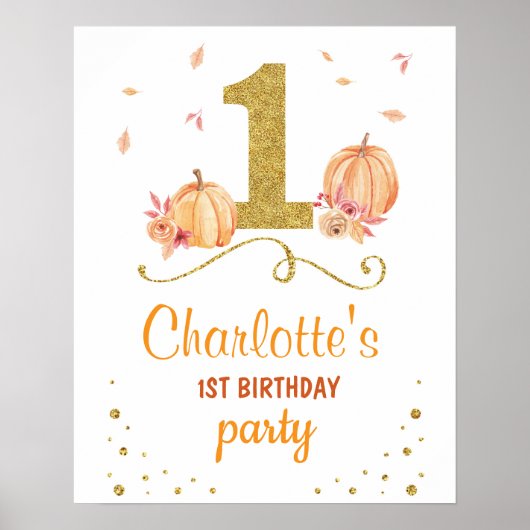 ウェルカムバースデーパーティーポスターパンプキン1st One ポスター (正面)