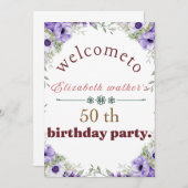 ウェルカムバースデーパーティー 招待状 (正面/裏面)