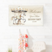 ウェルカムバースデーメリータパーティーゴーラウンドサーカス 横断幕 (インサイチュ)