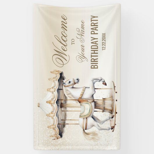 ウェルカムバースデーメリータパーティーゴーラウンドサーカス 横断幕 (縦)