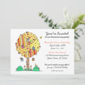 ウェルカムバードハウスツリー引っ越し祝いパーティー招待状 招待状 (スタンド正面)