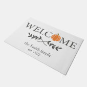 ウェルカムパンプキパーソナライズされたン ドアマット (アングル)