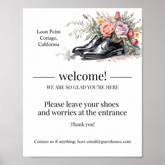 ウェルカムパーソナライズされたゲストAirbnbサイン ポスター (正面)