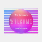 ウェルカムパーソナライズされたビーチハウス ドアマット (正面)
