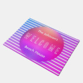 ウェルカムパーソナライズされたビーチハウス ドアマット (アングル)