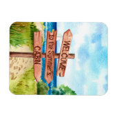 ウェルカムパーソナライズされたビーチランドスケープキャビンクルーズ マグネット (横)