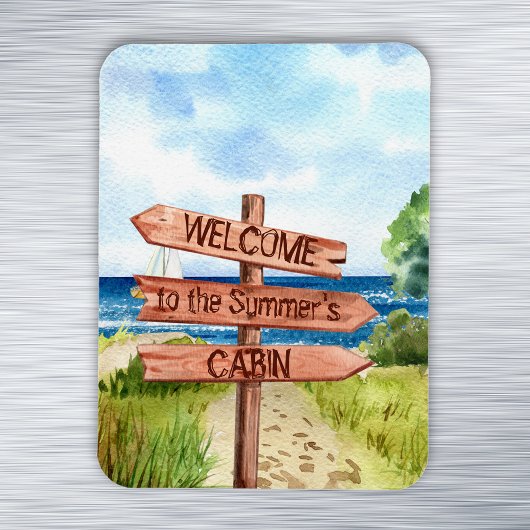 ウェルカムパーソナライズされたビーチランドスケープキャビンクルーズ マグネット