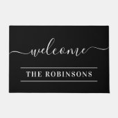 ウェルカムパーソナライズされたファミリ名 ドアマット (正面)