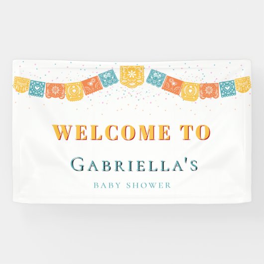 ウェルカムパーソナライズされたフィエスタベビーシャワー 横断幕 (横)