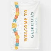 ウェルカムパーソナライズされたフィエスタベビーシャワー 横断幕 (縦)
