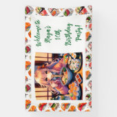 ウェルカムパーソナライズされた・すしテーマ誕生日 横断幕 (縦)