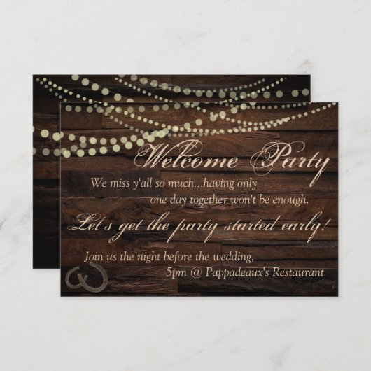 ウェルカムパーティの招待状 招待状 (正面/裏面)