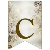 ウェルカムパーティーウォーターカラーゴールデンユーカリの葉 バンティングフラッグ (第1の旗)