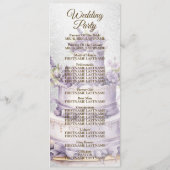 ウェルカムパーティーケーキラベンダーフローラエレガントな結婚式 プログラム (裏面)
