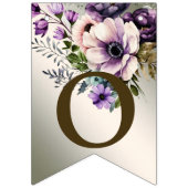 ウェルカムパーティーパープルピンクの花ゴールデンエレガント バンティングフラッグ (第2の旗)