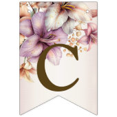 ウェルカムパーティー水彩ボホピンクの花エレガント バンティングフラッグ (第1の旗)