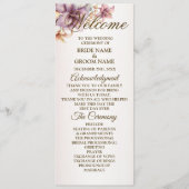 ウェルカムパーティー水彩ボホピンクの花 プログラム (正面)