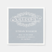 ウェルカムパーティー男の赤ちゃんブルーモノグラム