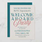 ウェルカムパーティー - 現代のセリフ ミリタリー 招待状 (正面/裏面)