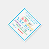 ウェルカムビエンベニューWillkommenパーソナライズ スタンダードカクテルナプキン (角)