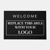 ウェルカムビジネスロゴ会社ブラック任意の色 ドアマット (正面)