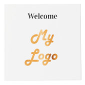 ウェルカムビジネスロゴQRコードメニュー白い表 フォトキューブ (正面)