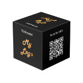 ウェルカムビジネスロゴQRコード情報メニューテーブル フォトキューブ (裏面アングル)