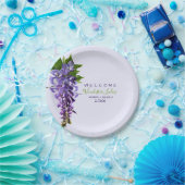 ウェルカムビューティフルウィステリアフラワーズ名前をカスタムする ペーパープレート (パーティー)