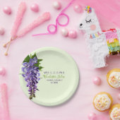 ウェルカムビューティフルウィステリアフラワーズ名前をカスタムする ペーパープレート (パーティー)