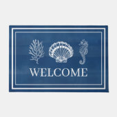 ウェルカムビーチハウスコーラルシェルシーホース ドアマット (正面)