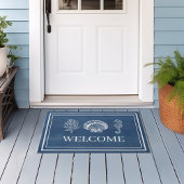 ウェルカムビーチハウスコーラルシェルシーホース ドアマット
