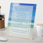 ウェルカムビーチハウスビューティフル海フォトカスタム 台座サイン (インサイチュ)