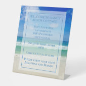 ウェルカムビーチハウスビューティフル海フォトカスタム 台座サイン (正面)