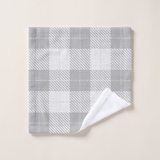 ウェルカムファミリーネームファームトラクターホワイトプレイド バスタオルセット (ウォッシュタオル)