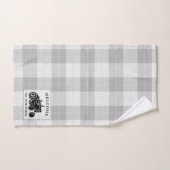 ウェルカムファミリーネームファームトラクターホワイトプレイド バスタオルセット (ハンドタオル)