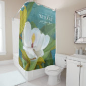ウェルカムファミリーネームマグノリア色彩の鮮やかバエレガントス シャワーカーテン (インサイチュ)