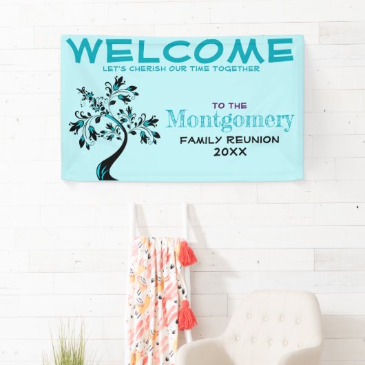 ウェルカムファミリーモダン懇親会アクアマリンツリー 横断幕 (インサイチュ)