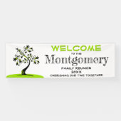 ウェルカムファミリーモダン懇親会グリーンフローラツリー 横断幕 (横)