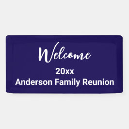 ウェルカムファミリー懇親会ダークブルー白と名前 横断幕