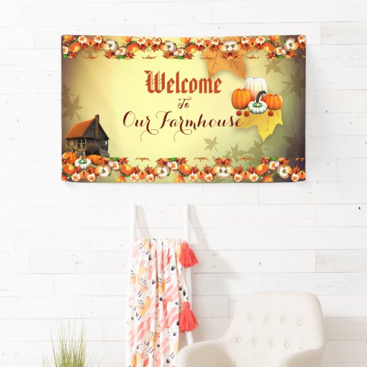 ウェルカムファームハウスオレンジホワイトパンプキンメープル離れ 横断幕 (インサイチュ)