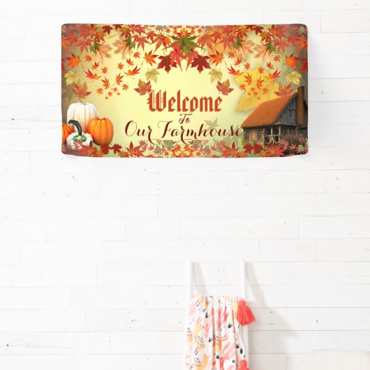 ウェルカムファームハウスパンプキンパッチメープル離れ秋 横断幕 (インサイチュ)