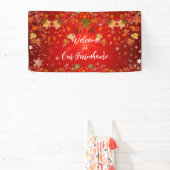 ウェルカムファームハウス秋カラーメープルリーフオータムレッド 横断幕 (インサイチュ)