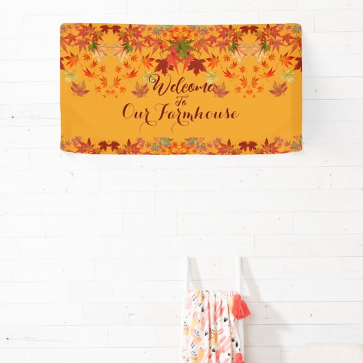 ウェルカムファームハウス紅葉メープル葉ズ秋 横断幕 (インサイチュ)