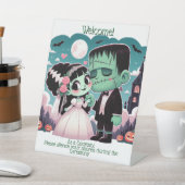 ウェルカムフランケンシュタインと花嫁サイン 台座サイン (インサイチュ)