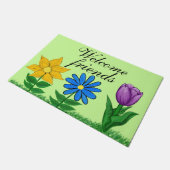 ウェルカムフレンズフローラドアマット ドアマット (アングル)