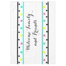 ウェルカムフレンドターコイズ水玉模様