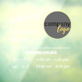 ウェルカムフレンドリーストアショップ時間ホワイト文字ロゴ ウィンドウサイン (シート3)