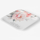 ウェルカムフローラ牡丹赤面ピンクブライダルシャワー ペーパープレート (傾斜あり)