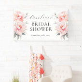 ウェルカムフローラ牡丹赤面ピンクブライダルシャワー 横断幕 (インサイチュ)