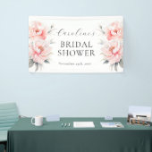 ウェルカムフローラ牡丹赤面ピンクブライダルシャワー 横断幕 (トレードショー)